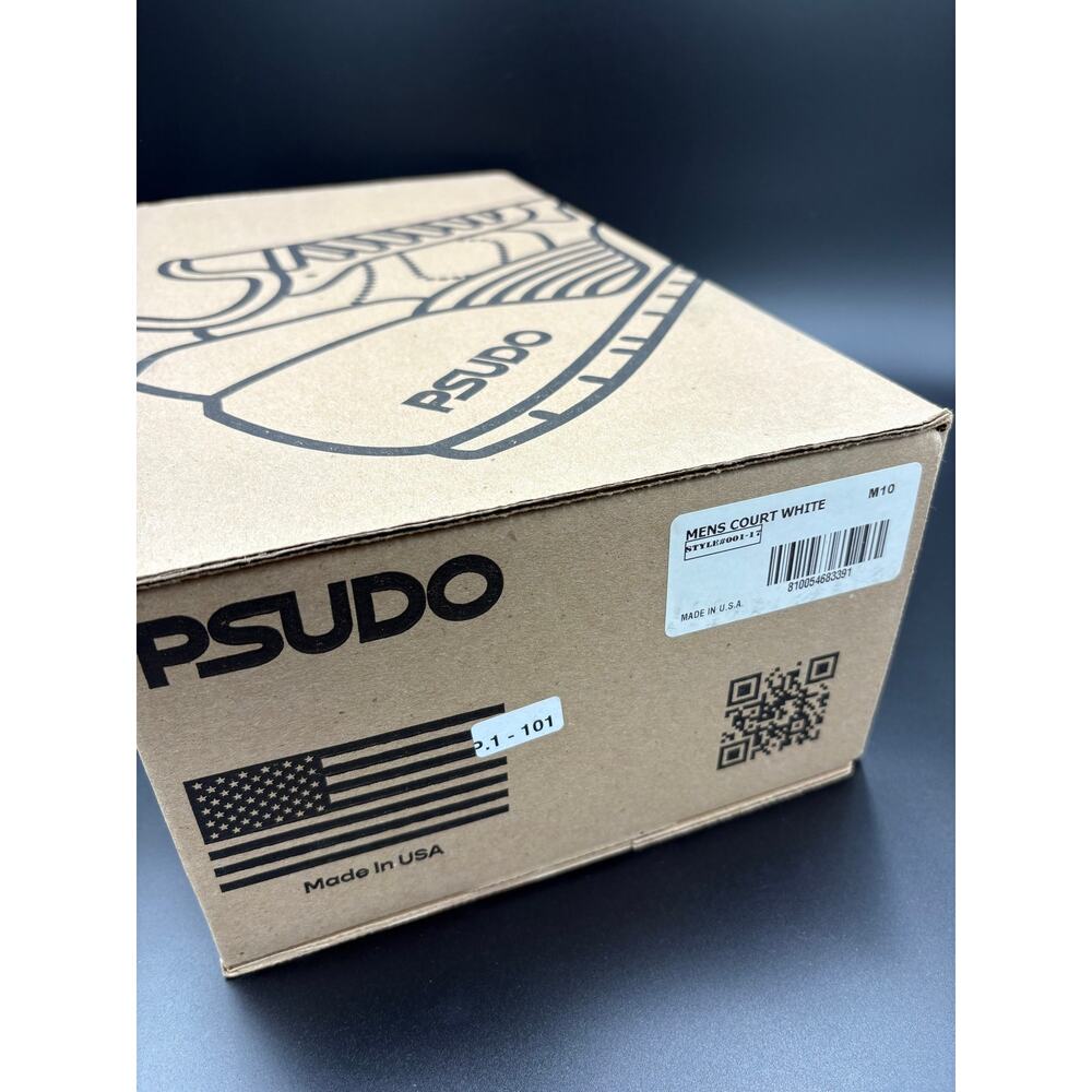 Psudo Men’s Court White Slip On Sneakers Size 10 New with Box - Picture 6 of 6